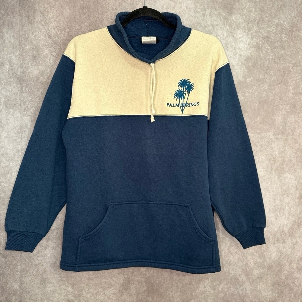 VTG 90 Hanes Her‎ Way Signature Sweatshirt S/M Two-Tone Palm Springs Embroidered